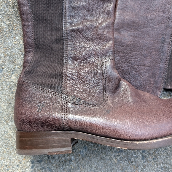 Frye Women's Dark Brown Tall Leather Boots - Picture 3 of 7
